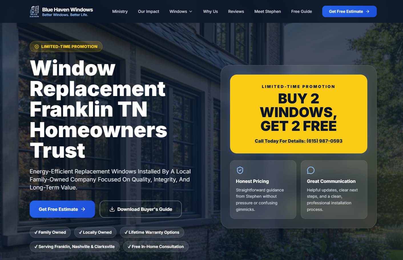 Blue Haven Windows, designed by BastionTech